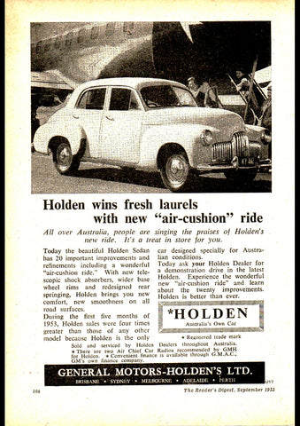1953 FX 48-215 HOLDEN SEDAN AUSSIE REPRO AD ART PRINT POSTER