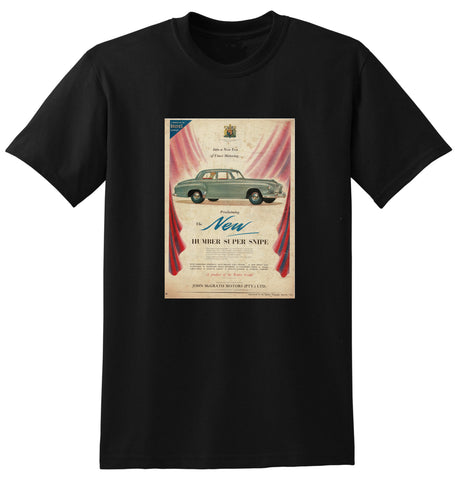 1953 ROOTES GROUP HUMBER SUPER SNIPE SEDAN AUSSIE AD TSHIRT
