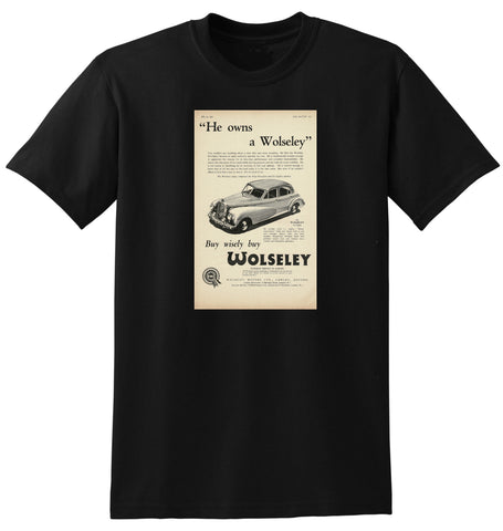 1953 WOLSELEY SALOON BMC ENGLISH UK AD TSHIRT