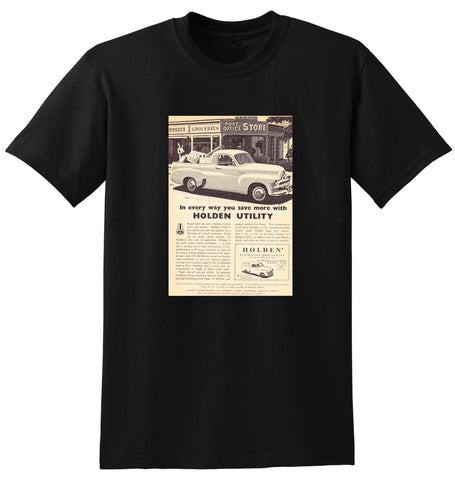 1955 FJ HOLDEN UTE & PANEL VAN AUSSIE AD TSHIRT