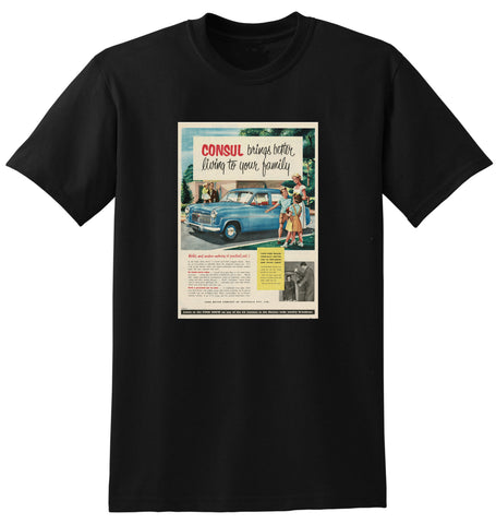 1955 FORD CONSUL SEDAN AUSSIE AD TSHIRT