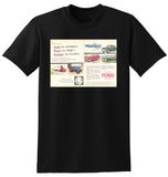 1955 WORLD WIDE FORD CARS TRUCKS TRACTORS AUSSIE AD TSHIRT