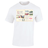 1955 WORLD WIDE FORD CARS TRUCKS TRACTORS AUSSIE AD TSHIRT