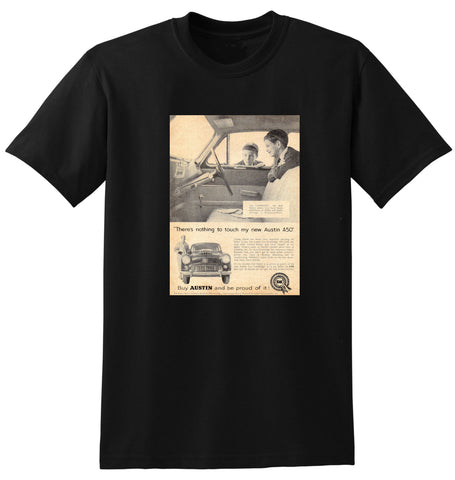 1956 AUSTIN CAMBRIDGE A50 SEDAN BMC AUSSIE AD TSHIRT