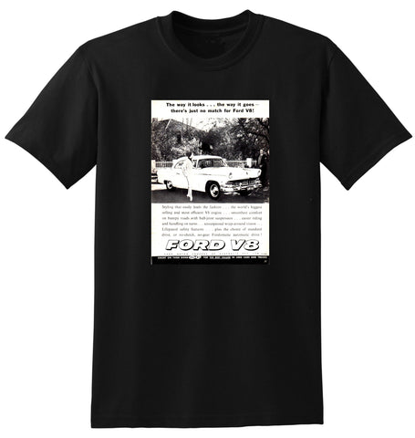 1956 FORD CUSTOMLINE V8 AUSSIE AD TSHIRT