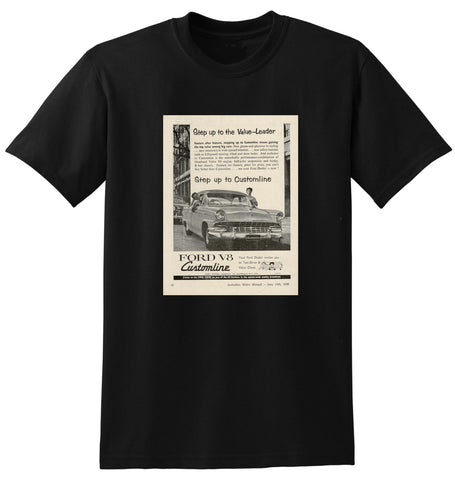 1956 FORD CUSTOMLINE V8 SEDAN AUSSIE AD TSHIRT