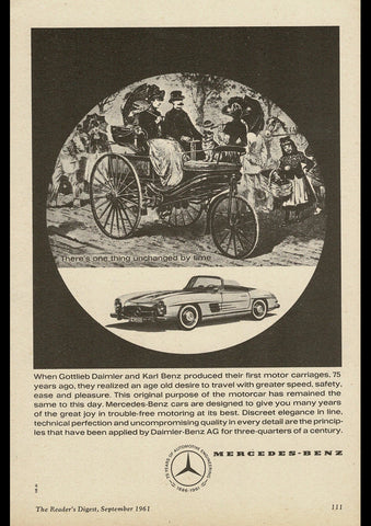 1961 MERCEDES BENZ 300 SL ROADSTER 75 YEARS INTERNATIONAL AD ART PRINT POSTER