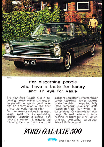 1965 FORD GALAXIE 500 AUSSIE AD ART PRINT POSTER