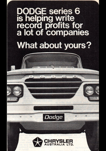1969 DODGE SERIES 6 TRUCK CHRYSLER AUSSIE AD ART PRINT POSTER