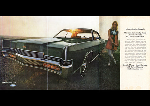 1969 FORD MERCURY MARQUIS SPORT SEDAN AD ART PRINT POSTER