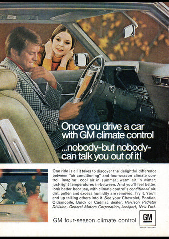 1969 GM GENERAL MOTORS HARRISON CLIMATE CONTROL AIRCON AD ART PRINT POSTER