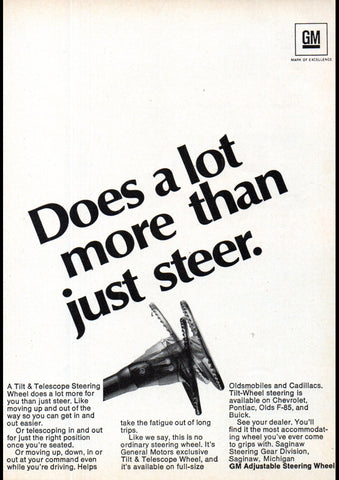 1969 GM GENERAL MOTORS TILT STEERING WHEEL USA AD ART PRINT POSTER