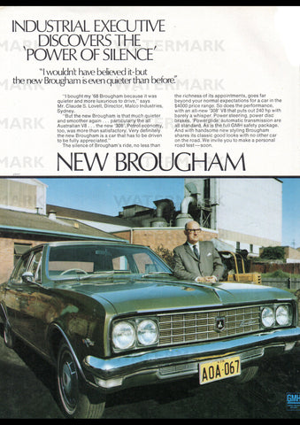1969 HT BROUGHAM BY HOLDEN AUSSIE AD ART PRINT POSTER
