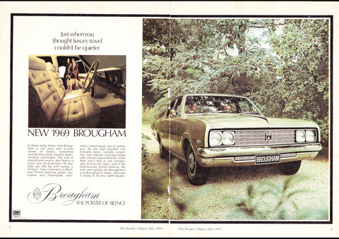 1969 HT BROUGHAM BY HOLDEN AUSSIE AD ART PRINT POSTER