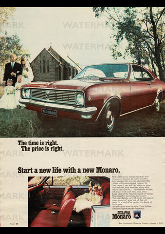 1969 HT HOLDEN MONARO 186 COUPE AUSSIE AD ART PRINT POSTER