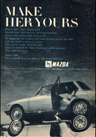 1969 MAZDA 1500 SEDAN AUSSIE AD ART PRINT POSTER