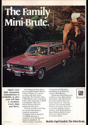 1969 OPEL KADETT DELUXE 2 DOOR WAGON USA AD ART PRINT POSTER