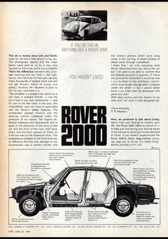 1969 P6 ROVER 2000 AUSSIE AD ART PRINT POSTER