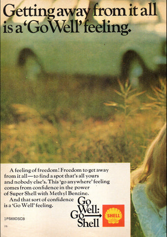 1969 SHELL PETROL GO WELL GO SHELL XT FORD FALCON AUSSIE AD ART PRINT POSTER
