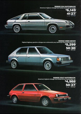 1981 DODGE 024 OMNI AND COLT USA AD ART PRINT POSTER