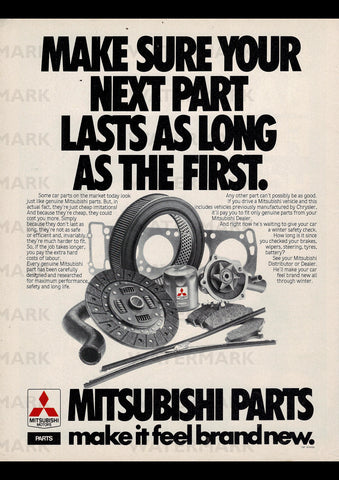 1981 MITSUBISHI SPARE PARTS AUSSIE AD ART PRINT POSTER