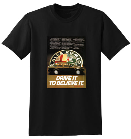 1984 ALFA ROMEO GTV-6 GTV 2 LITRE SPRINT AUSSIE AD TSHIRT