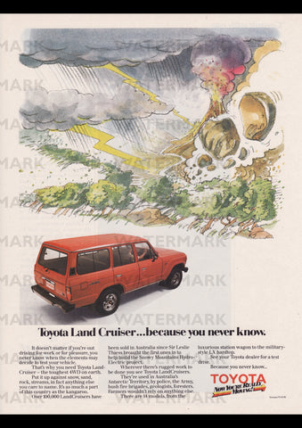1985 TOYOTA LANDCRUISER AUSSIE REPRO AD ART PRINT POSTER