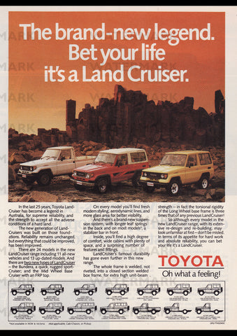 1985 TOYOTA LANDCRUISER SWB AUSSIE REPRO AD ART PRINT POSTER