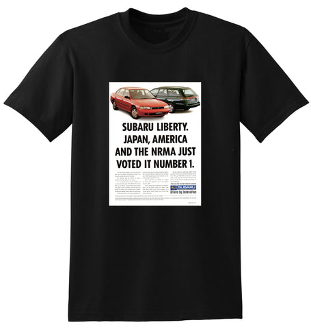 1995 SUBARU LIBERTY SEDAN & WAGON AUSSIE AD TSHIRT