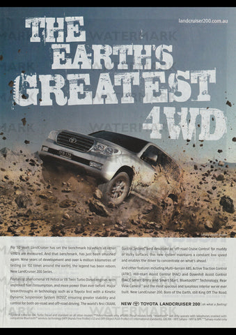 2007 TOYOTA LANDCRUISER 200 SERIES AUSSIE REPRO AD ART PRINT POSTER