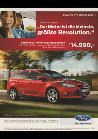 2013 FORD FOCUS WAGON GERMANY AD ART PRINT POSTER