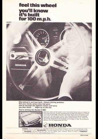 1968 HONDA S-800 SPORTS AUSSIE REPRO AD ART PRINT POSTER