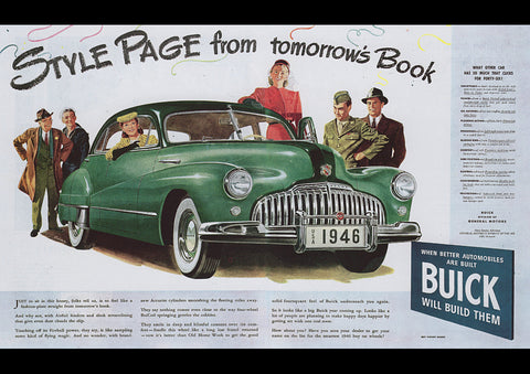 BUICK 1945 USA AD ART PRINT POSTER