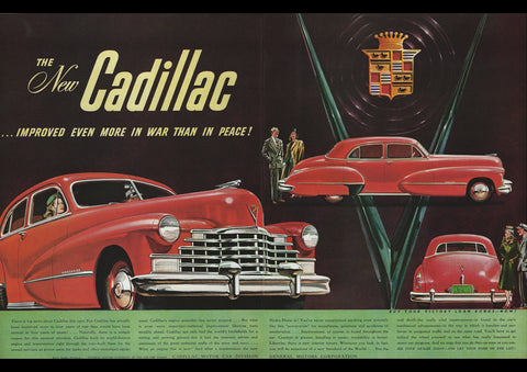 CADILLAC 1945 USA AD ART PRINT POSTER