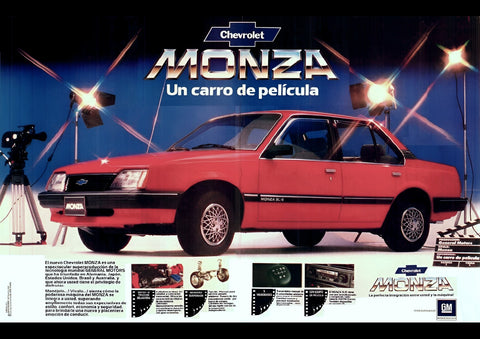 1985 CHEVROLET MONZA COLOMBIA AD ART PRINT POSTER