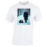 PUTIN WALKING TRUMP LIKE A DOG FUNNY MEME TSHIRT