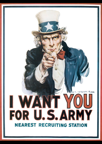 1917 WW1 I WANT YOU UNCLE SAM AMERICAN PATRIOTIC AD ART PRINT POSTER