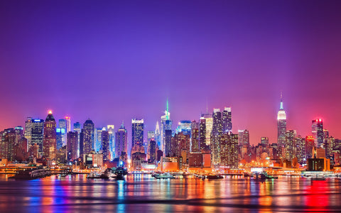COLOURFUL NEW YORK CITY GICLEE CANVAS ART PRINT POSTER