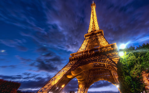 EIFFEL TOWER EVENING GICLEE CANVAS ART PRINT POSTER