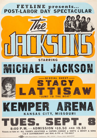 MICHAEL JACKSON THE JACKSONS 1981 VINTAGE CONCERT POSTER REPRINT