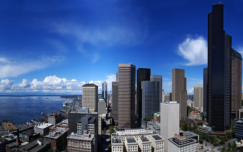 SEATTLE SKYSCRAPERS GICLEE CANVAS ART PRINT POSTER