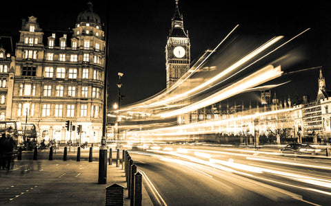 BIG BEN LONDON NIGHT GICLEE CANVAS ART PRINT POSTER