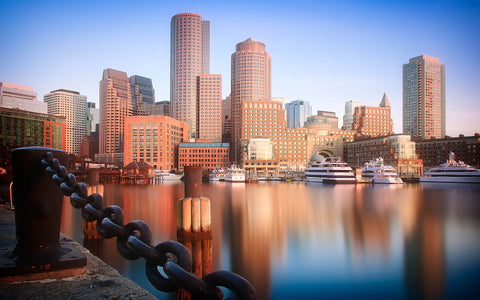 BOSTON SKYLINE GICLEE CANVAS ART PRINT POSTER