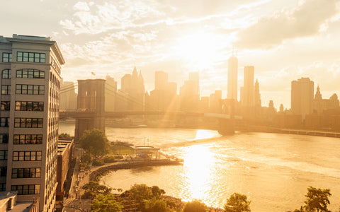 BROOKLYN BRIDGE SUNSET GICLEE CANVAS ART PRINT POSTER