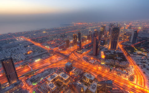 DUBAI SKYLINE GICLEE CANVAS ART PRINT POSTER