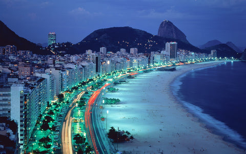 EVENING BEACH OCEAN RIO DE JANEIRO BRAZIL GICLEE CANVAS ART PRINT POSTER