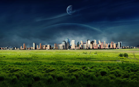 FANTASY CITY WORLD GICLEE CANVAS ART PRINT POSTER