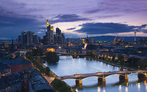 FRANKFURT EVENING GICLEE CANVAS ART PRINT POSTER