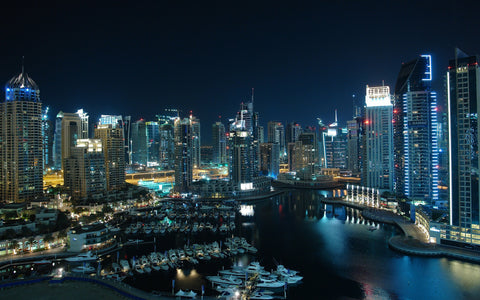 GLITTERING CITY DUBAI GICLEE CANVAS ART PRINT POSTER