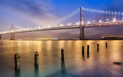 GOLDEN GATE BRIDGE LIGHTS GICLEE CANVAS ART PRINT POSTER